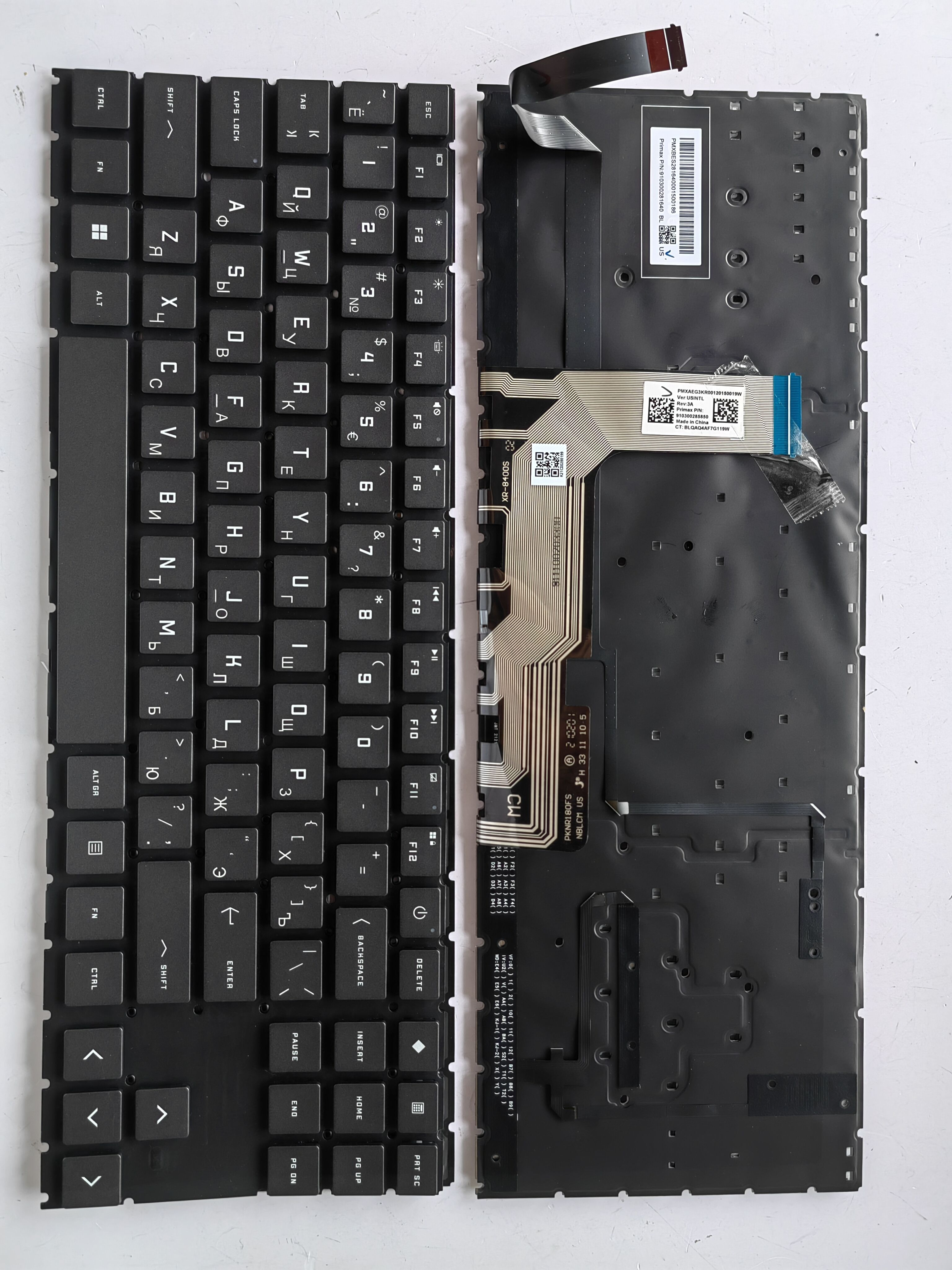 Picture of New Replacement Laptop Keyboard For HP 15-EN/15-EK colorful backlight Grey Black Backlit (OEM) RU Layout